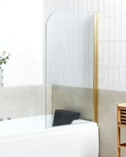 Brusebad skærm LAPAN 140 x 80 cm Guld