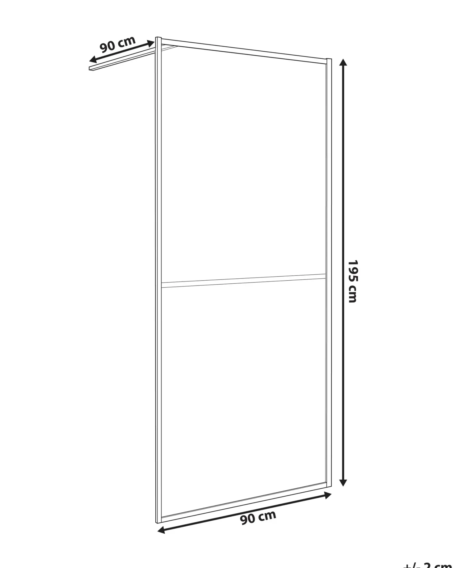 Brusevæg ACULEO 90 x 195 cm Sort