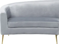 Buet sofa 4 personers MOSS Velour Lysegrå