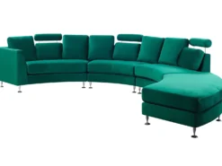 Buet sofa 7 personers ROTUNDE Velour Mørkegrøn