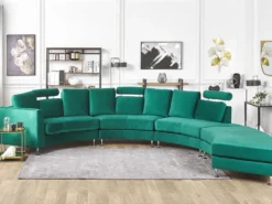 Buet sofa 7 personers ROTUNDE Velour Mørkegrøn