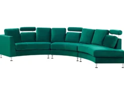 Buet sofa 7 personers ROTUNDE Velour Mørkegrøn
