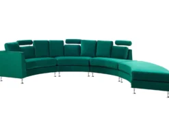 Buet sofa 7 personers ROTUNDE Velour Mørkegrøn