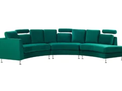 Buet sofa 7 personers ROTUNDE Velour Mørkegrøn