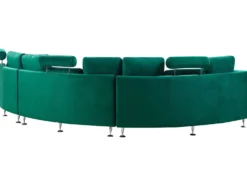 Buet sofa 7 personers ROTUNDE Velour Mørkegrøn