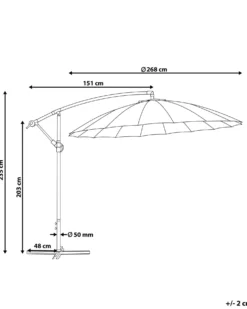 Cantilever parasol 268 cm CALABRIA II Mørkegrå
