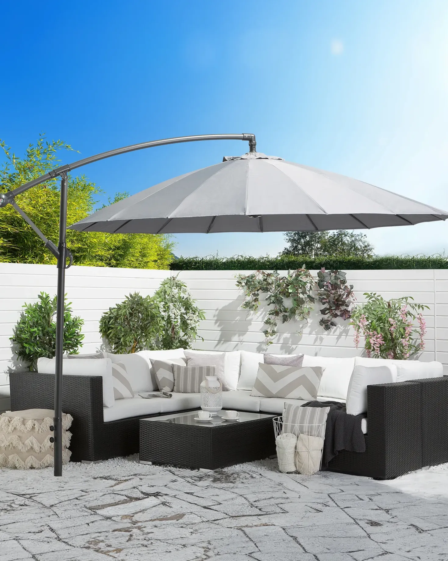 Cantilever parasol 268 cm CALABRIA II Mørkegrå