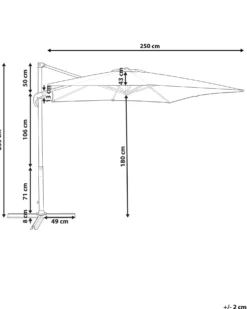 Cantilever parasol 250 cm MONZA Mørkegrå
