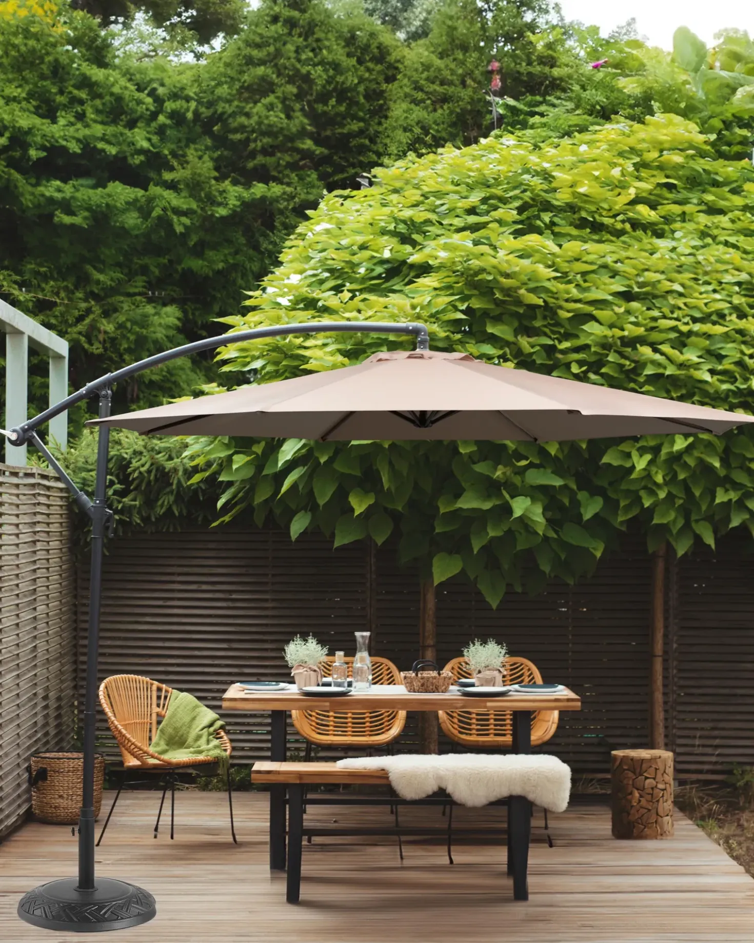 Cantilever parasol 300 cm RAVENNA Sand Beige