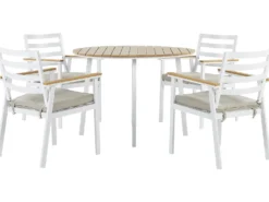 CAVOLI 4 personers Havemøbelsæt Beige Metal med puder