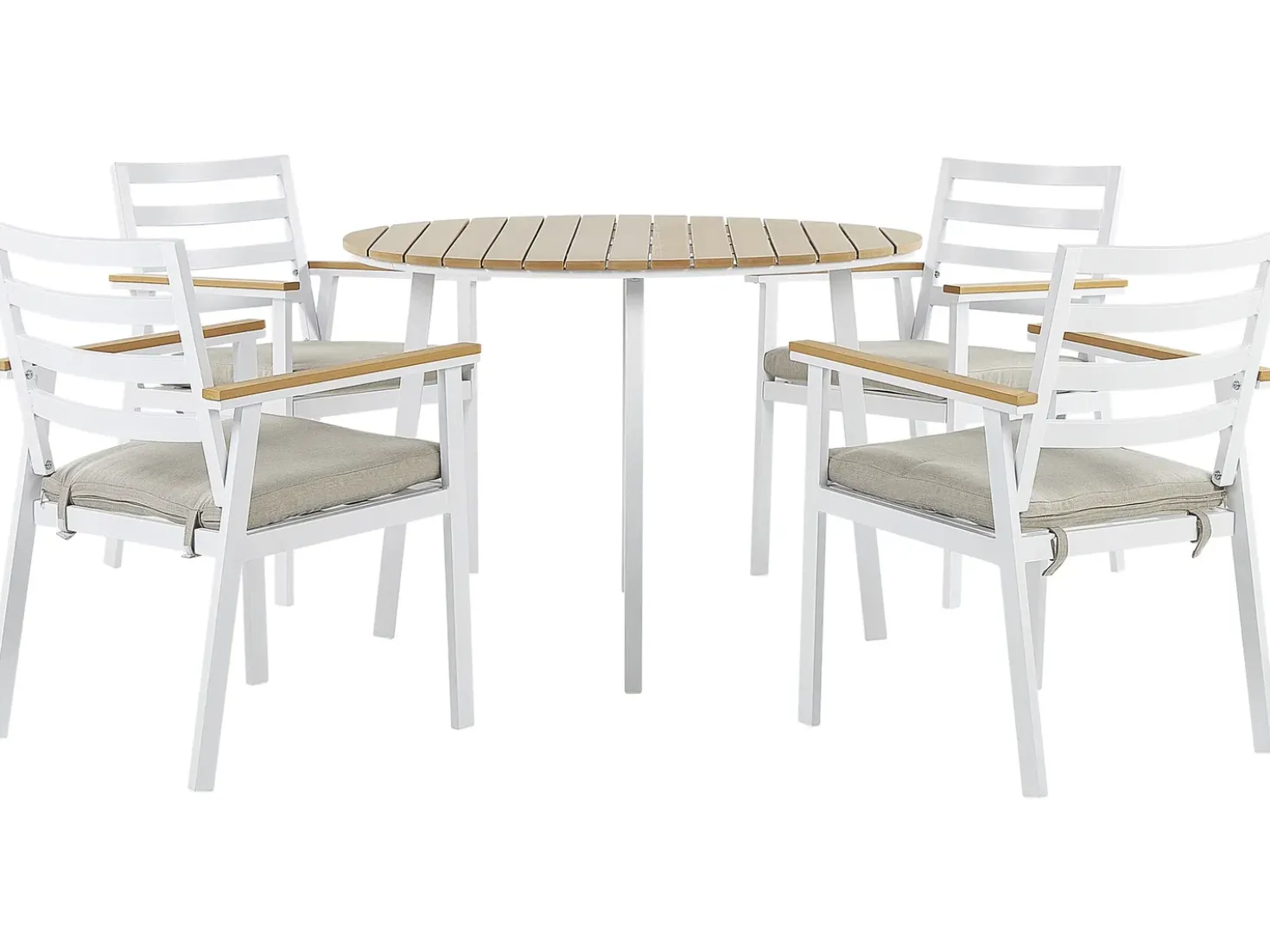 CAVOLI 4 personers Havemøbelsæt Beige Metal med puder