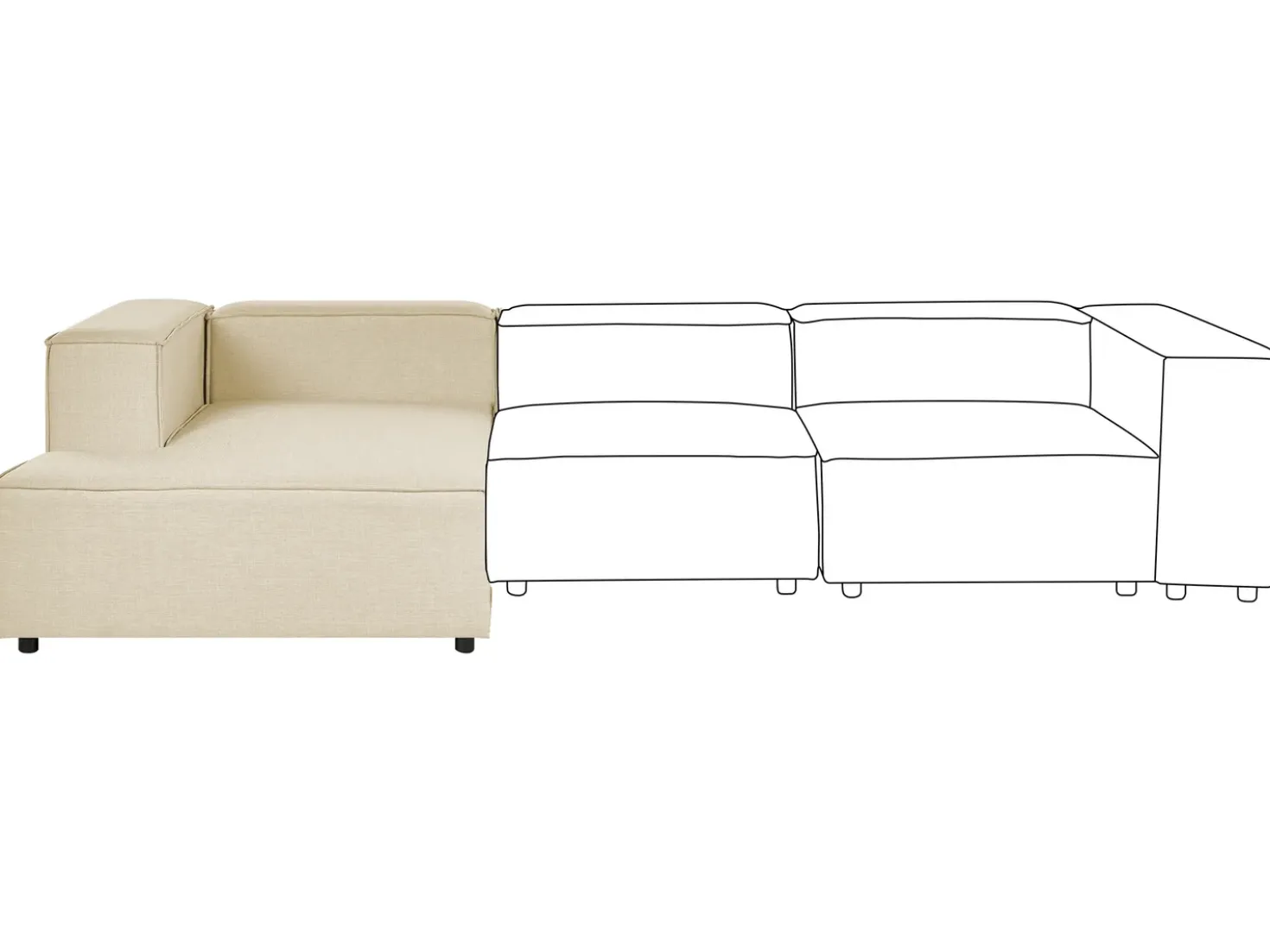 Chaiselong APRICA Kunstlinned Beige
