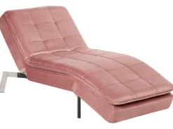 Chaiselong LOIRET Velour Lyserød