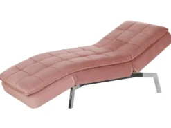 Chaiselong LOIRET Velour Lyserød
