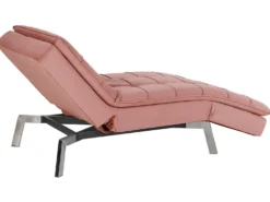 Chaiselong LOIRET Velour Lyserød