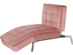 Chaiselong LOIRET Velour Lyserød