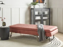 Chaiselong LOIRET Velour Lyserød