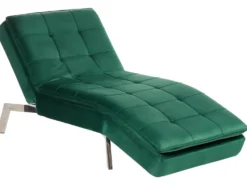 Chaiselong LOIRET Velour Smaragdgrøn