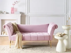 Chaiselong NANTILLY Velour Lysviolet