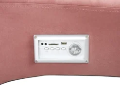 Chaiselong SIMORRE Velour Pastellrosa Med indbygget Bluetooth-højttaler