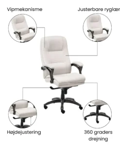 Chefstol MAGNUS Hør Lys Beige