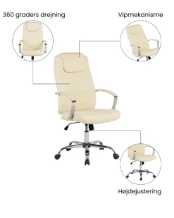 Chefstol WINNER Kunstlæder Lys Beige