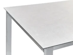 COSOLETO/GROSSETO 6 personers Havemøbelsæt Hvid/beige Hærdet glas Marmor effekt