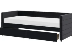 Daybed med opbevaring MARRAY Velour Sort 90 x 200 cm