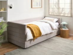 Daybed med opbevaring MARRAY Velour Lysegrå 90 x 200 cm