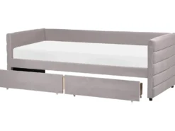 Daybed med opbevaring MARRAY Velour Lysegrå 90 x 200 cm