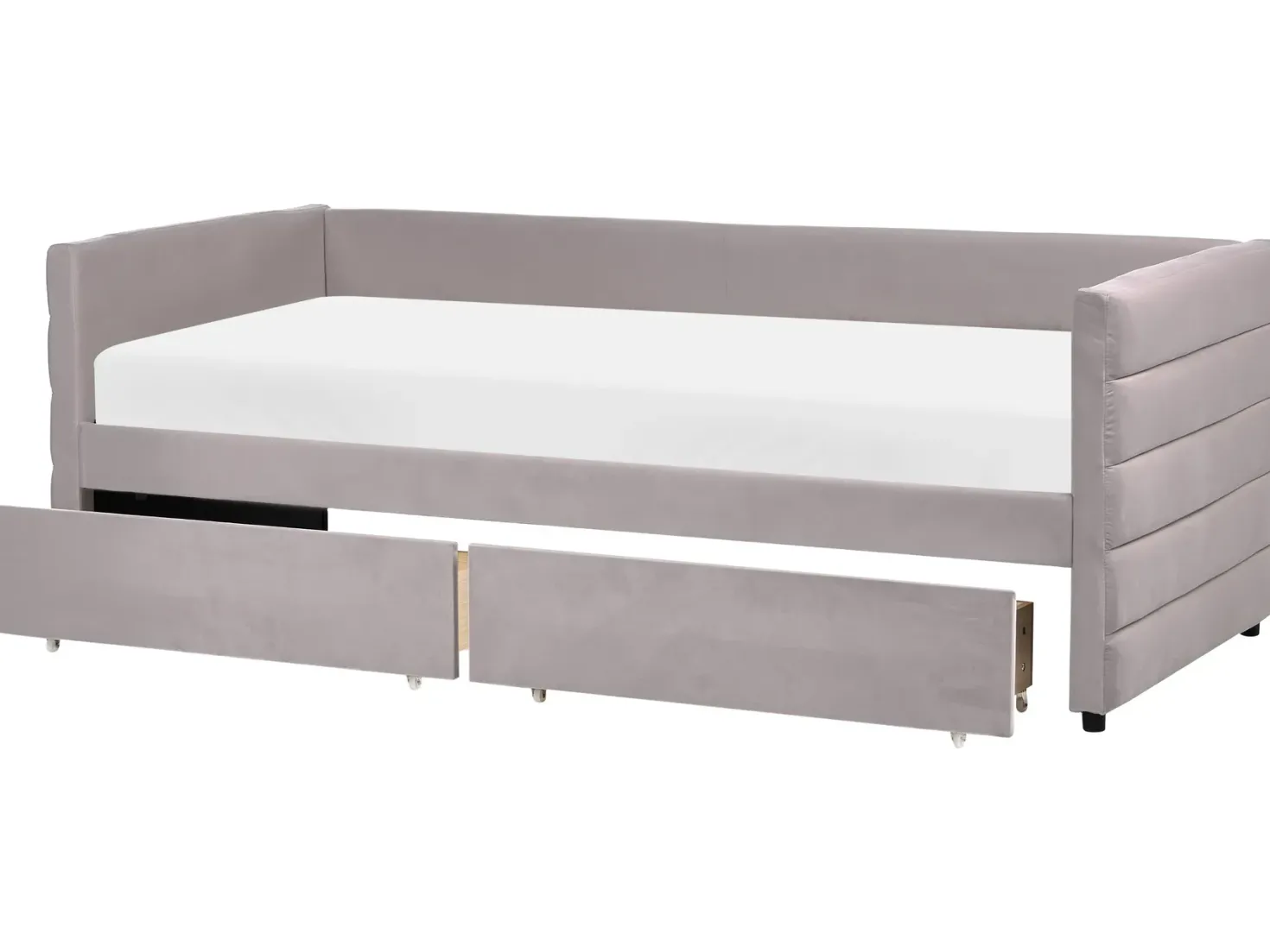 Daybed med opbevaring MARRAY Velour Lysegrå 90 x 200 cm
