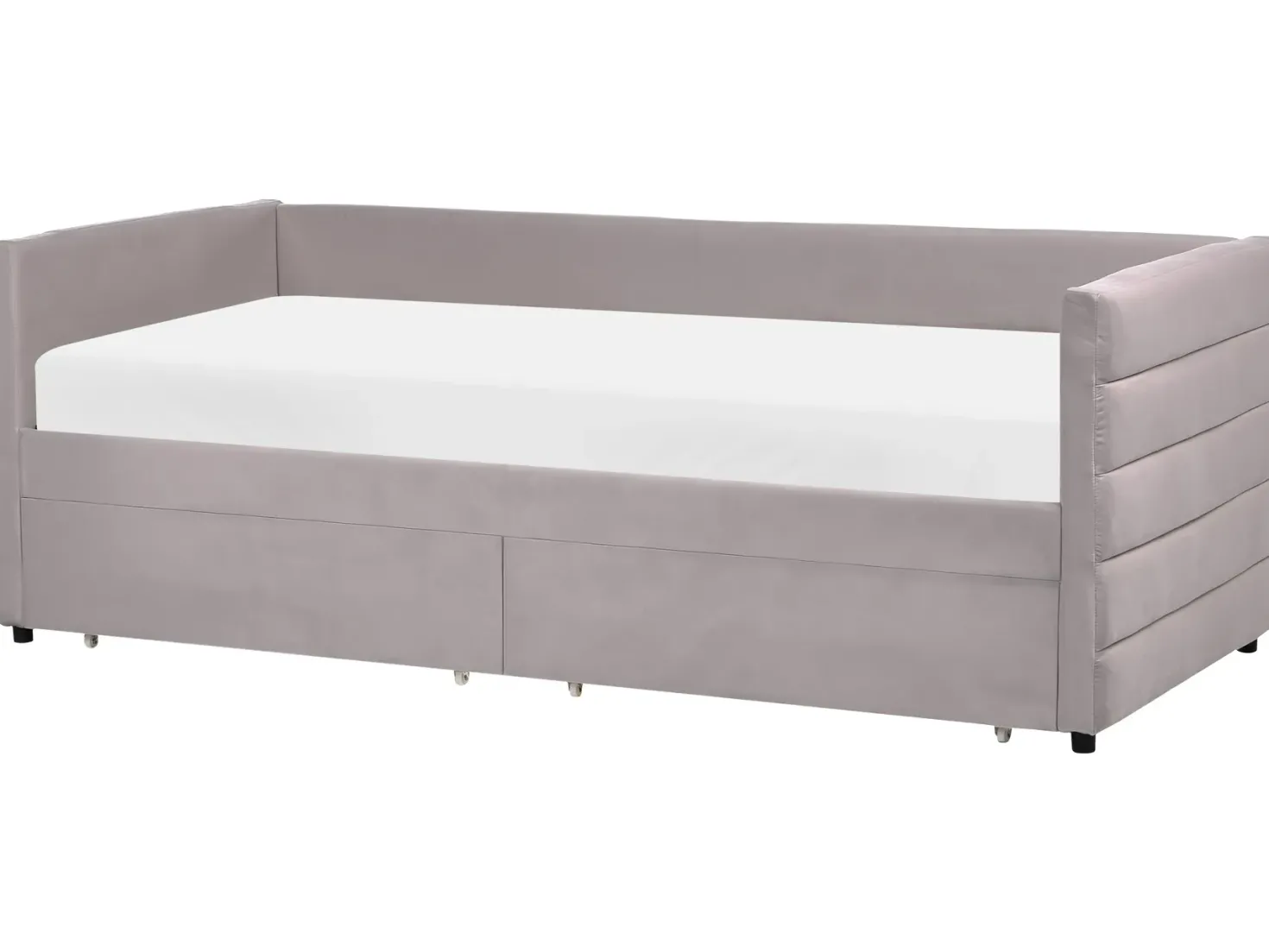 Daybed med opbevaring MARRAY Velour Lysegrå 90 x 200 cm