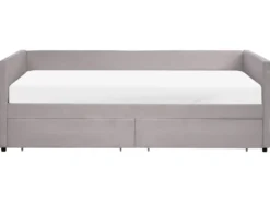 Daybed med opbevaring MARRAY Velour Lysegrå 90 x 200 cm