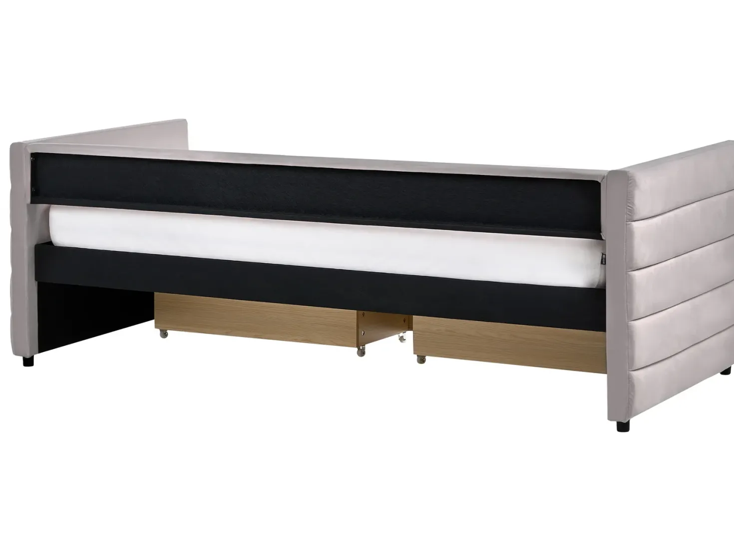 Daybed med opbevaring MARRAY Velour Lysegrå 90 x 200 cm