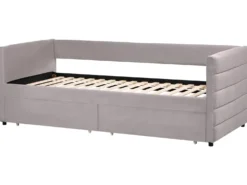 Daybed med opbevaring MARRAY Velour Lysegrå 90 x 200 cm