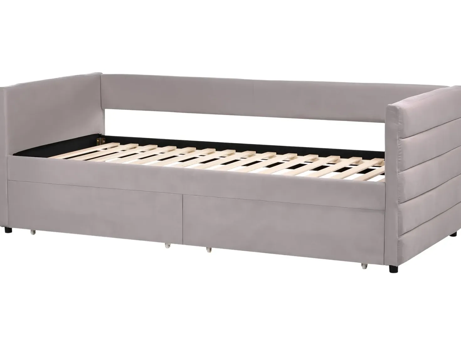 Daybed med opbevaring MARRAY Velour Lysegrå 90 x 200 cm