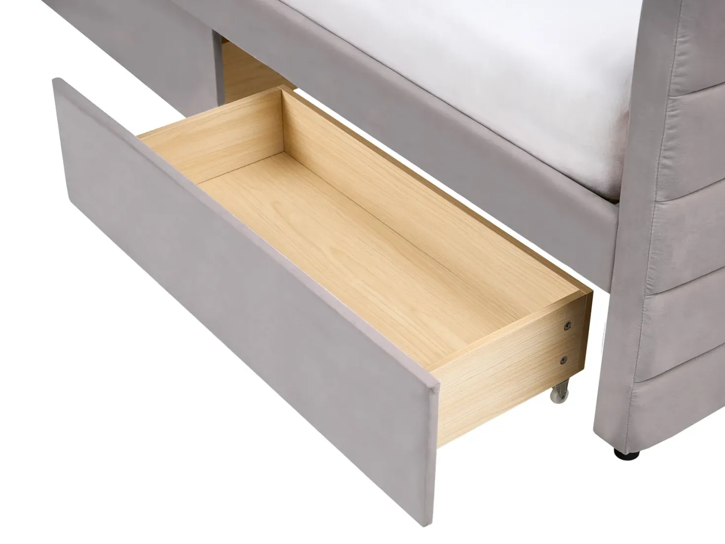 Daybed med opbevaring MARRAY Velour Lysegrå 90 x 200 cm