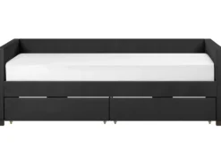 Daybed med opbevaring MARRAY Velour Sort 90 x 200 cm