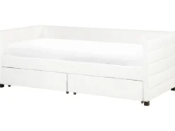 Daybed med opbevaring MARRAY Velour Cremehvid 90 x 200 cm