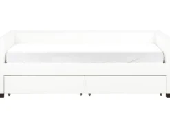 Daybed med opbevaring MARRAY Velour Cremehvid 90 x 200 cm