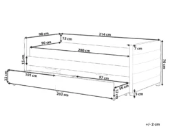 Daybed med opbevaring MARRAY Velour Cremehvid 90 x 200 cm