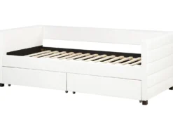Daybed med opbevaring MARRAY Velour Cremehvid 90 x 200 cm