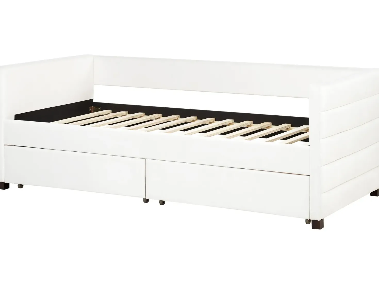 Daybed med opbevaring MARRAY Velour Cremehvid 90 x 200 cm