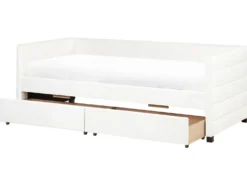 Daybed med opbevaring MARRAY Velour Cremehvid 90 x 200 cm