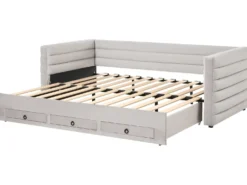 Daybed med opbevaring Velour MEUDON 90 x 200 cm Grå
