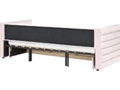 Daybed med opbevaring Velour MEUDON 90 x 200 cm Pastellrosa