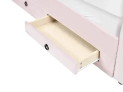Daybed med opbevaring Velour MEUDON 90 x 200 cm Pastellrosa