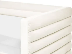 Daybed med opbevaring Velour MEUDON 90 x 200 cm Cremehvid