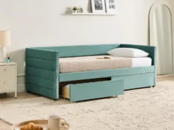 Daybed med opbevaring Velour MARRAY 90 x 200 cm Mintgrøn