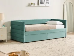 Daybed med opbevaring Velour MARRAY 90 x 200 cm Mintgrøn